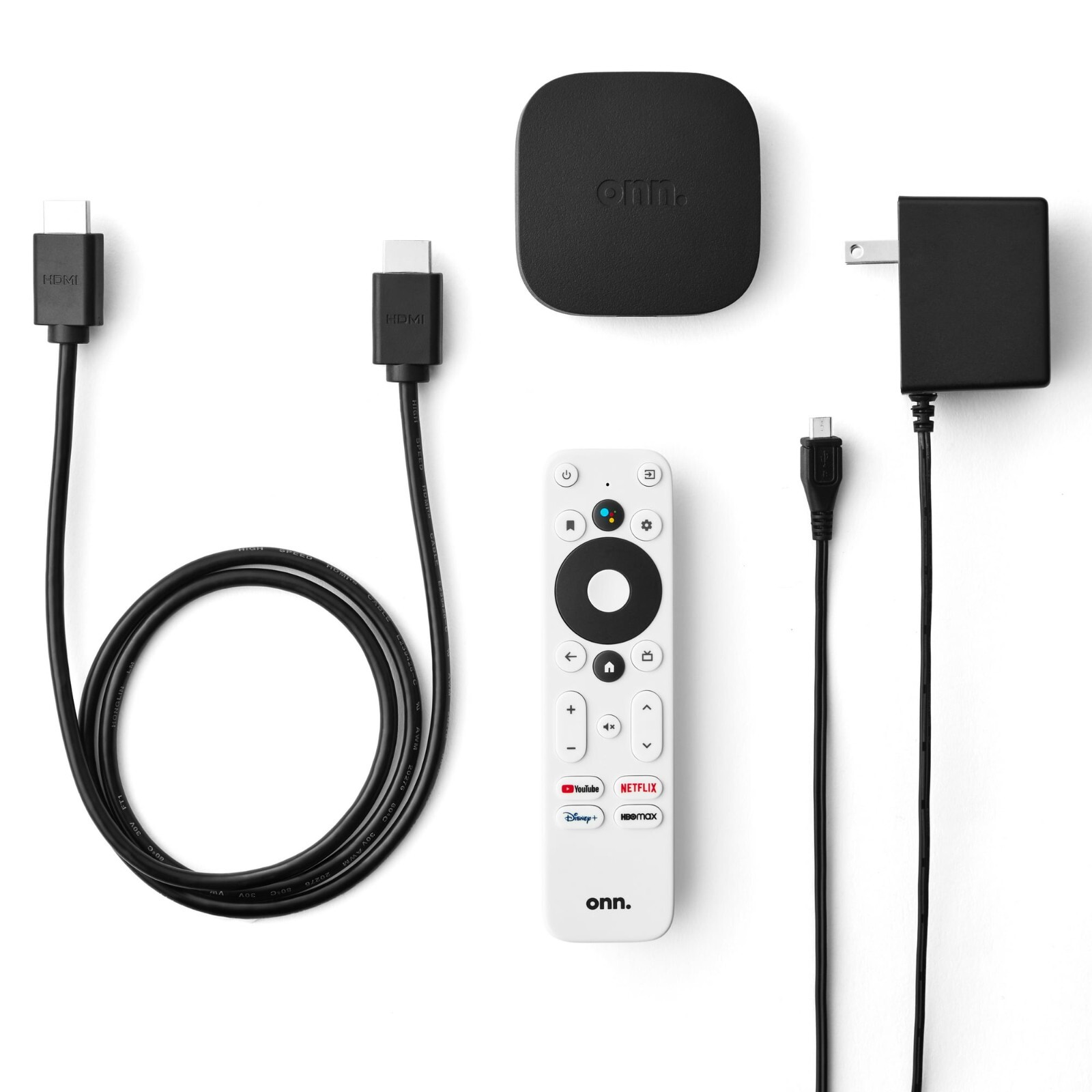 onn Android TV 4K UHD Streaming Device w Voice Remote Control & HDMI Cable ™