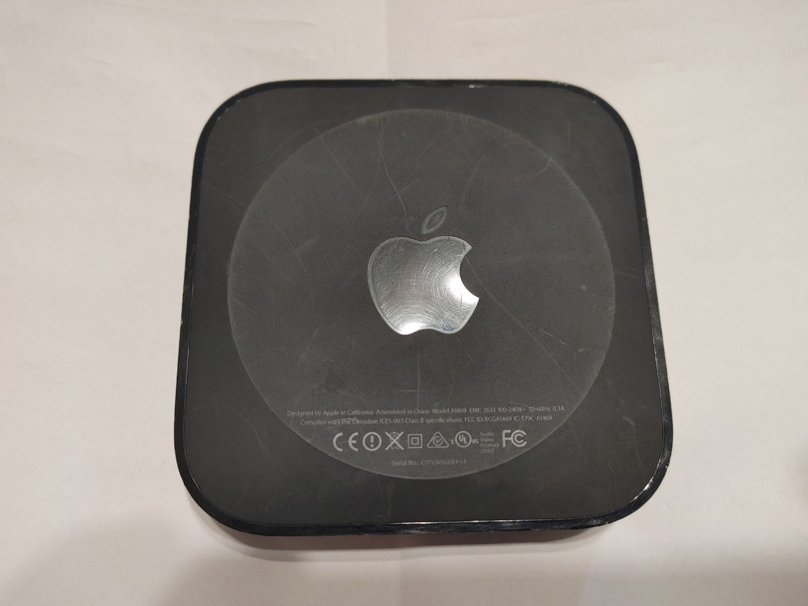 Apple TV 3rd Generation A1469 Media Streamer Remote Power Cable Tested