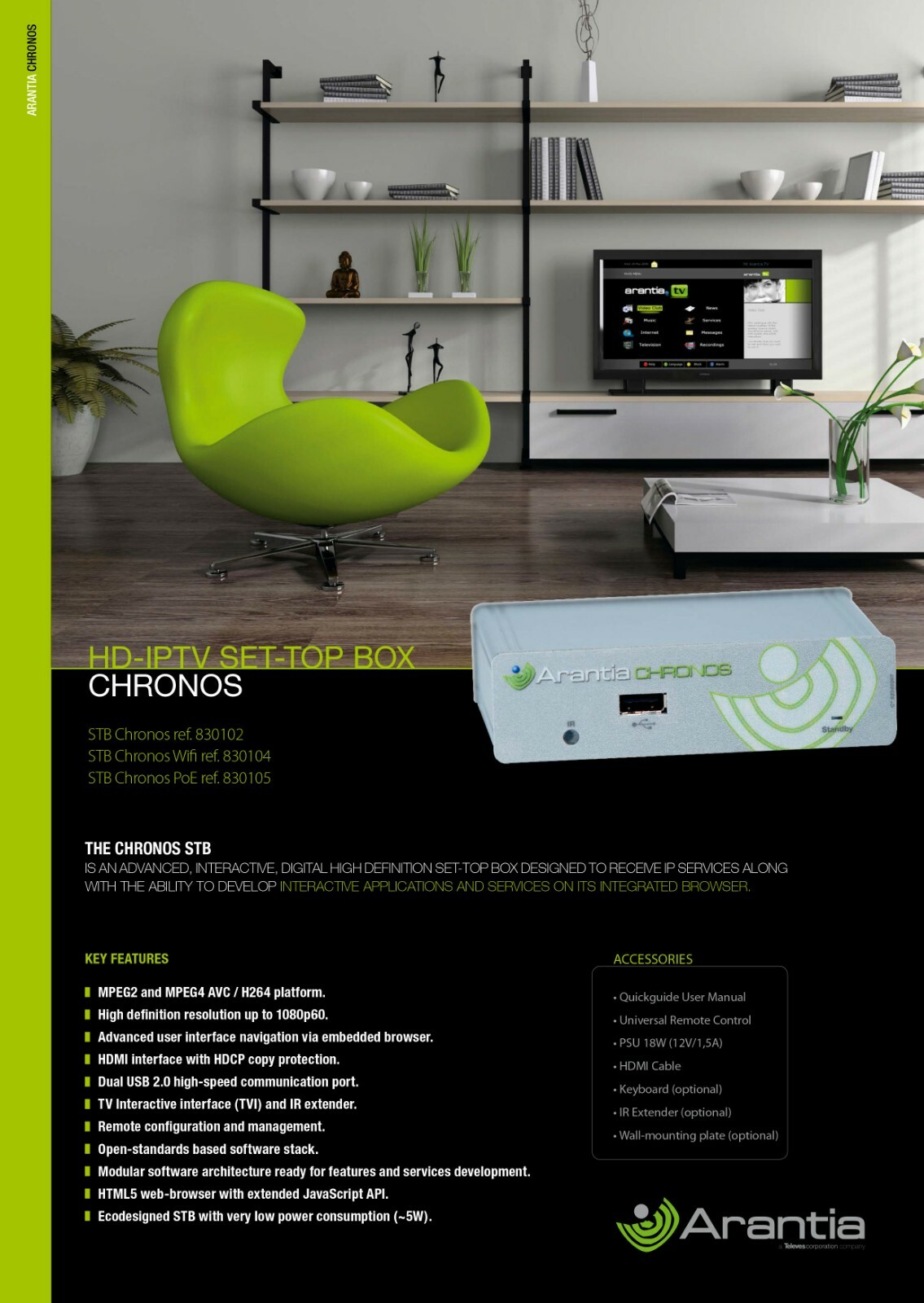 TELEVES 830102 Chronos hd iptv Set top Box IPTV-Receiver