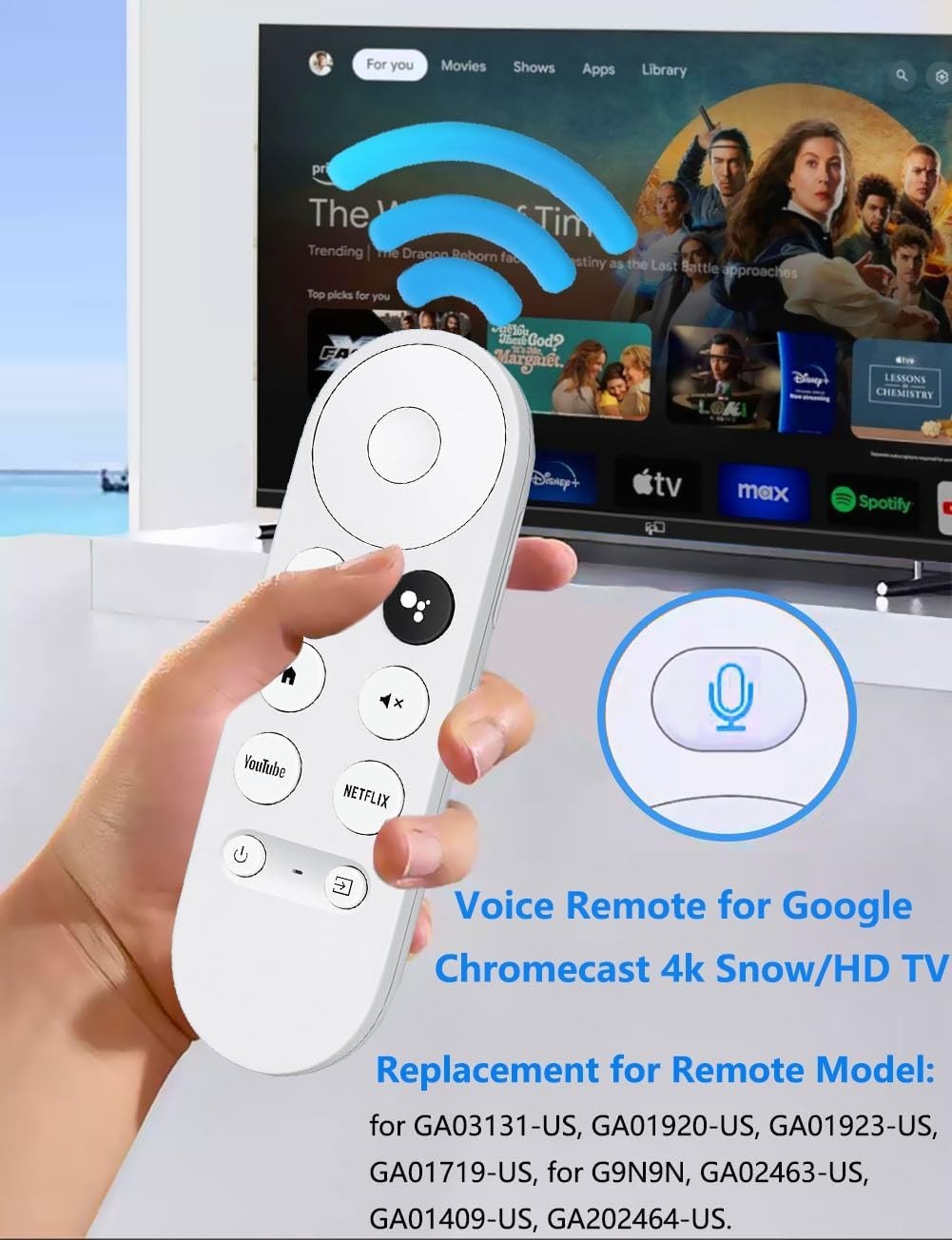 NEW Chromecast with Google TV (4K) – Snow (REMOTE ONLY)