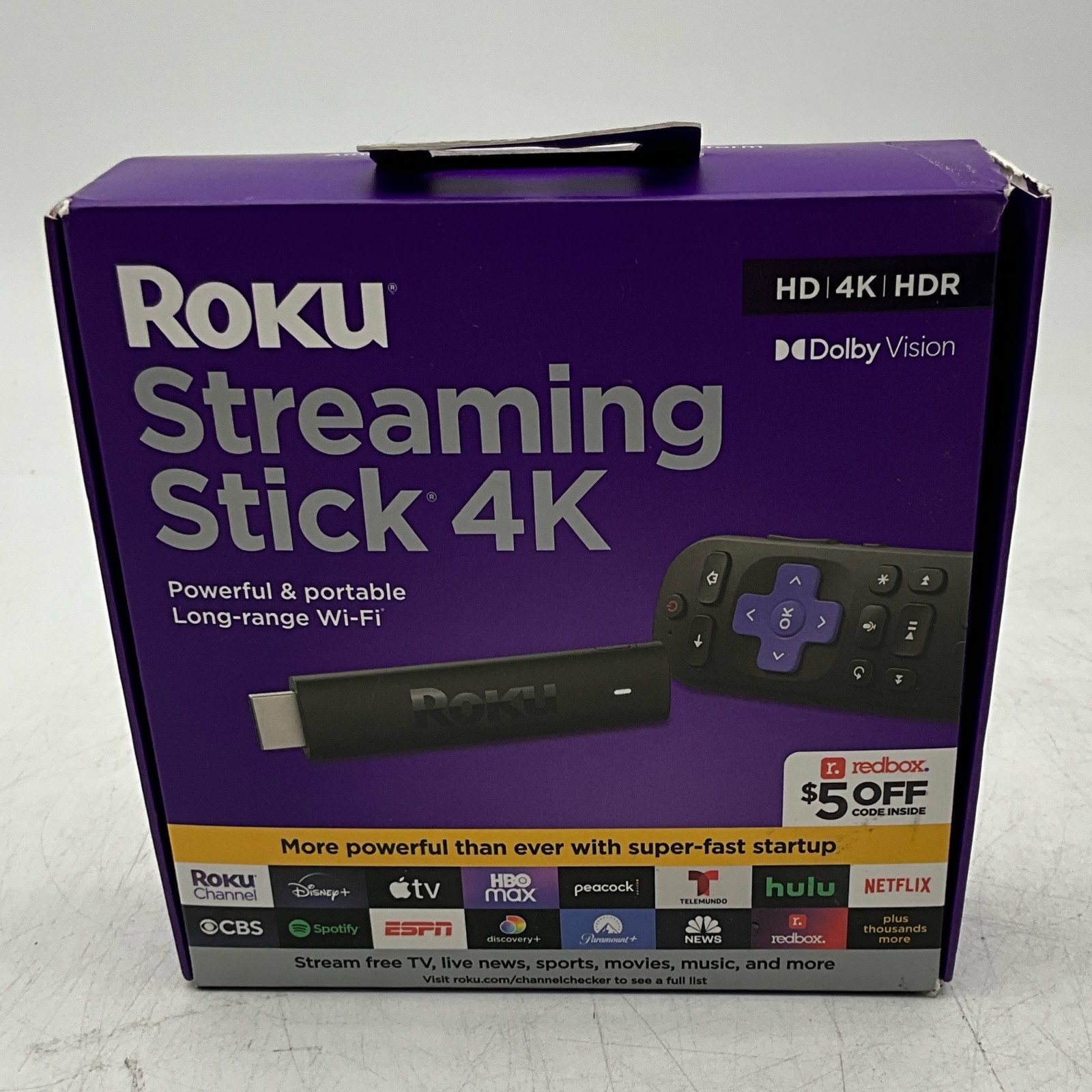 Roku Streaming Stick 4K HD/4K/HDR Dolby Vision W/Voice Remote New