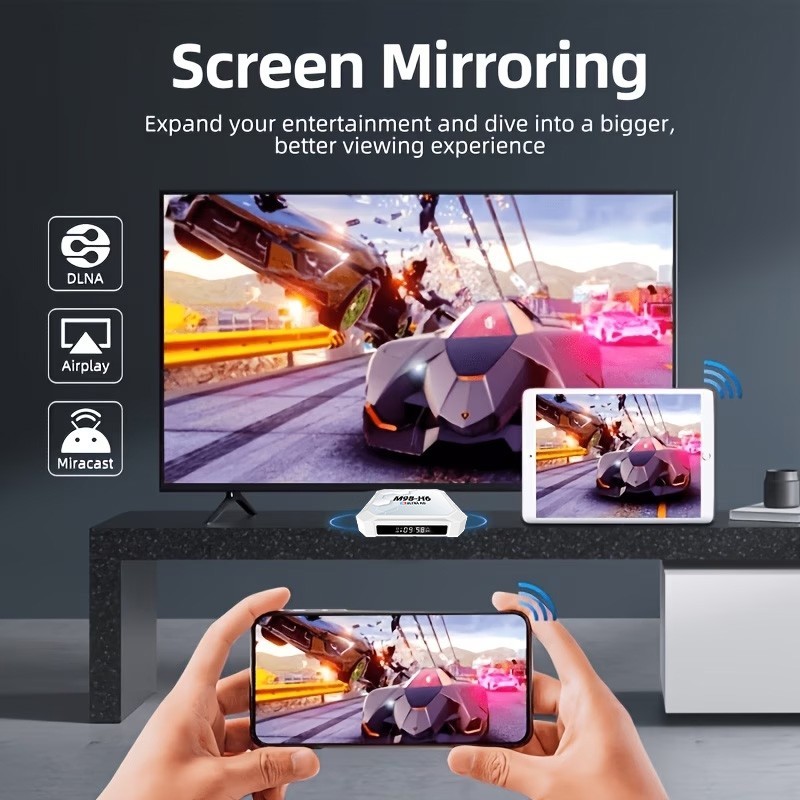 M98-H6 Android14 TV Box 2GB+16GB BT5.4 WiFi 8K UHD Player Voice Remote