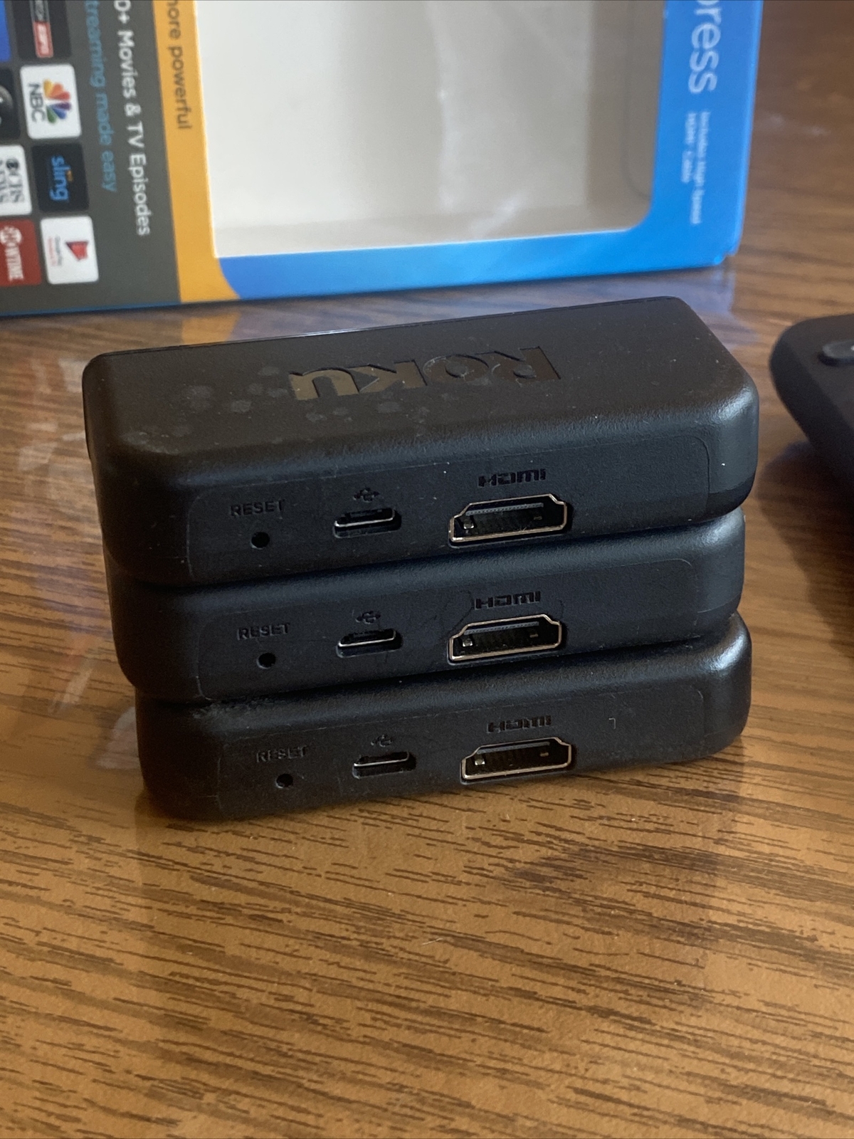 3 Roku Express 3900X BUNDLE w/ 1 POWER CORD And 1 Remote No HDMI Cables