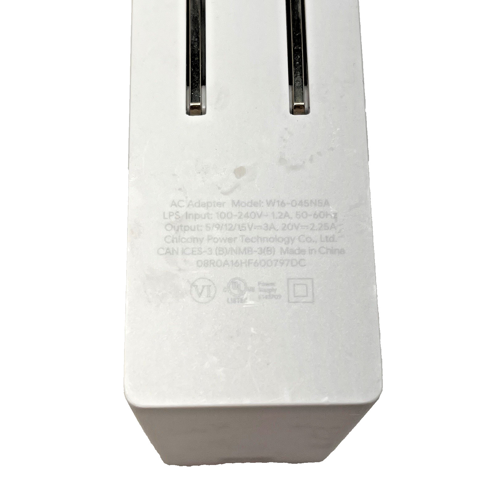 Google W16-045N5A USB Type-C AC Adapter Charger 5/9/12/15V 3A 20V 2.25A J1