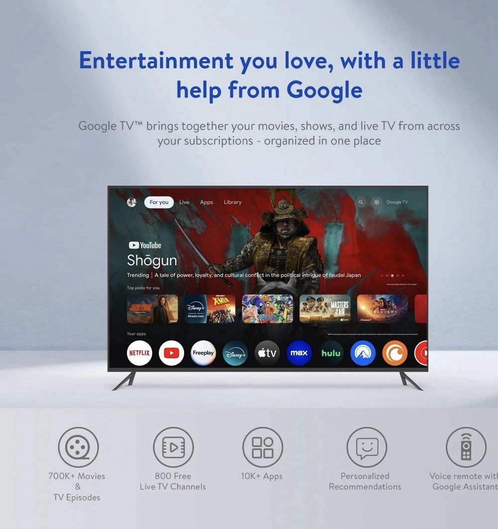 onn 4K Plus Streaming Device, Google TV – Ultra-fast Streaming, Stunning 4K UHD