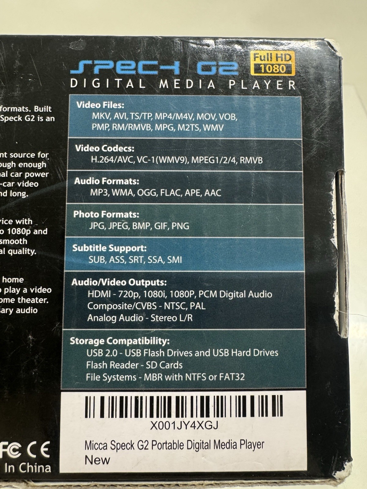 Micca Speck G2 1080 Full-HD Ultra Portable Digital Media Player