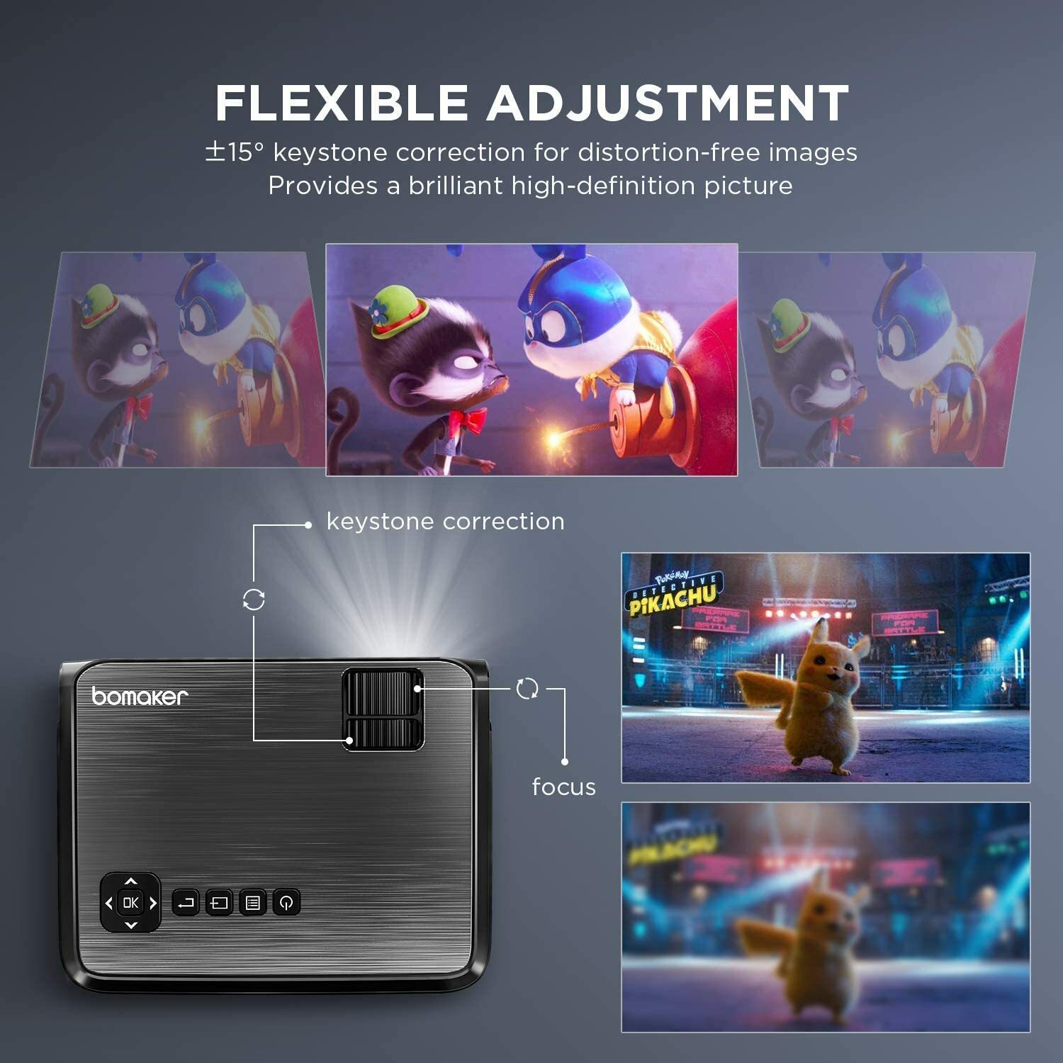 Mini Wi-Fi Portable Phone Projector for Outdoor Movies + 120″ portable screen