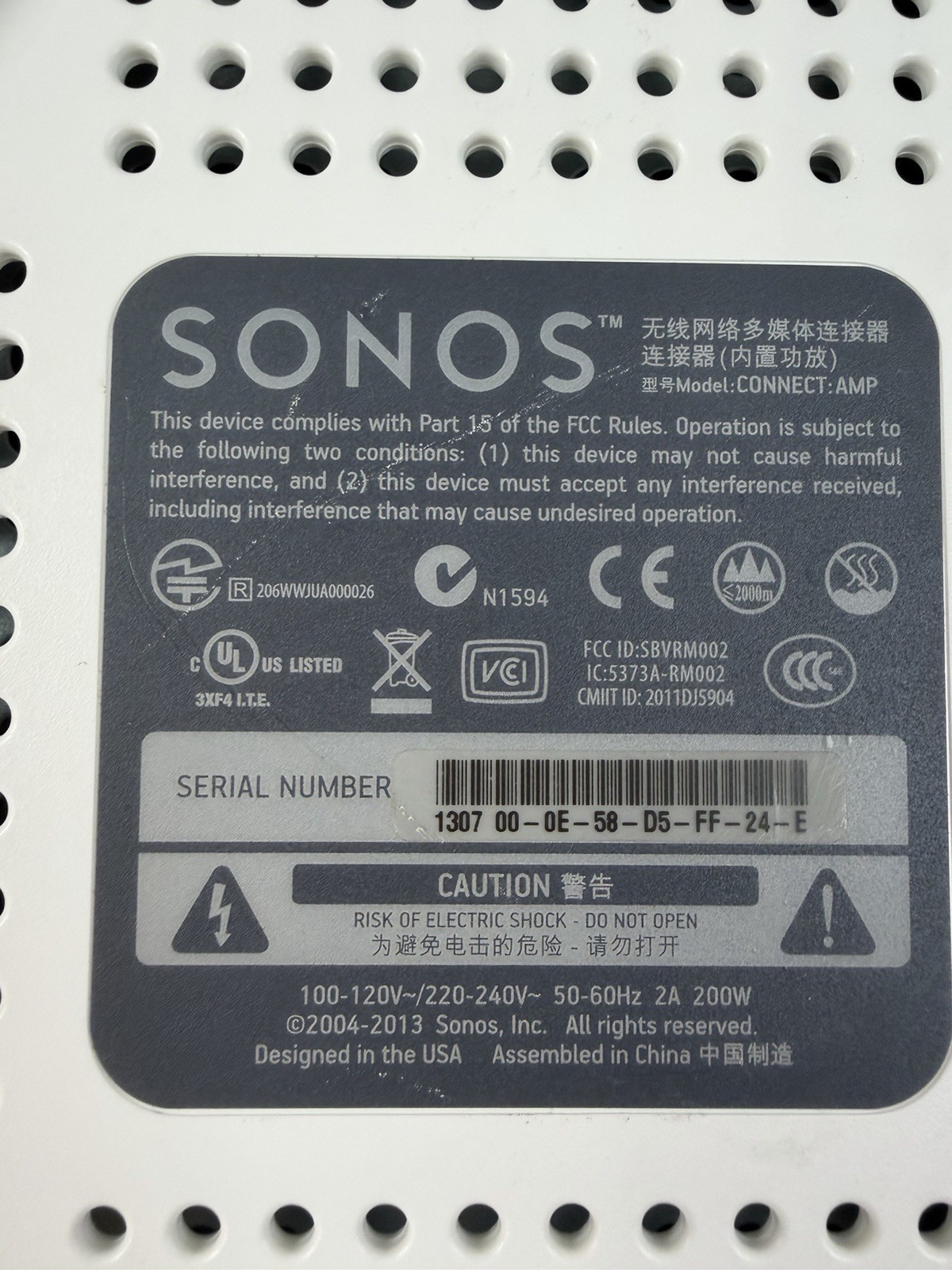 Sonos Connect:Amp Digital Music Streamer Gen 1 Tested