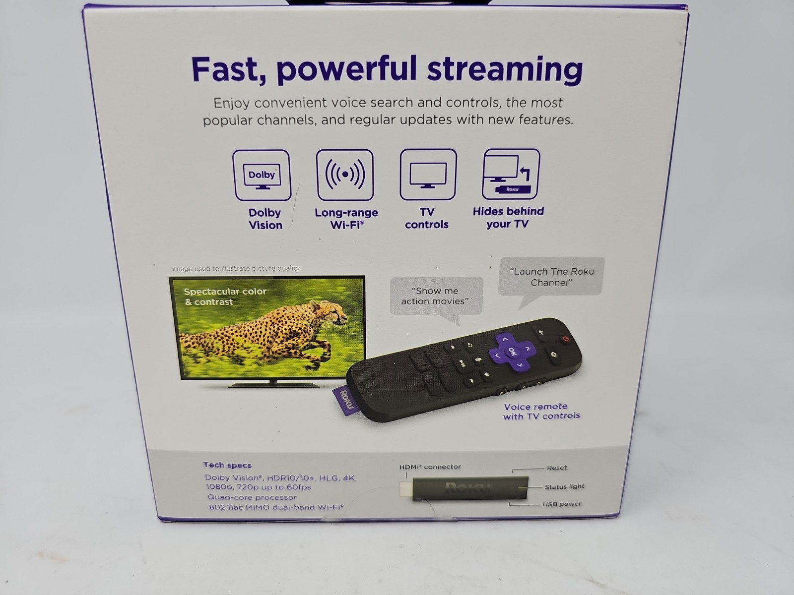 Roku Streaming Stick 4K – 3820R – HDR & Dolby Vision – Voice Remote – 4K UHD