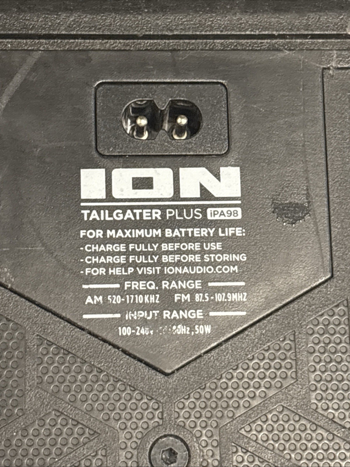 ION Tailgater Plus Portable Outdoor Wireless Bluetooth Speaker Working No Knobs