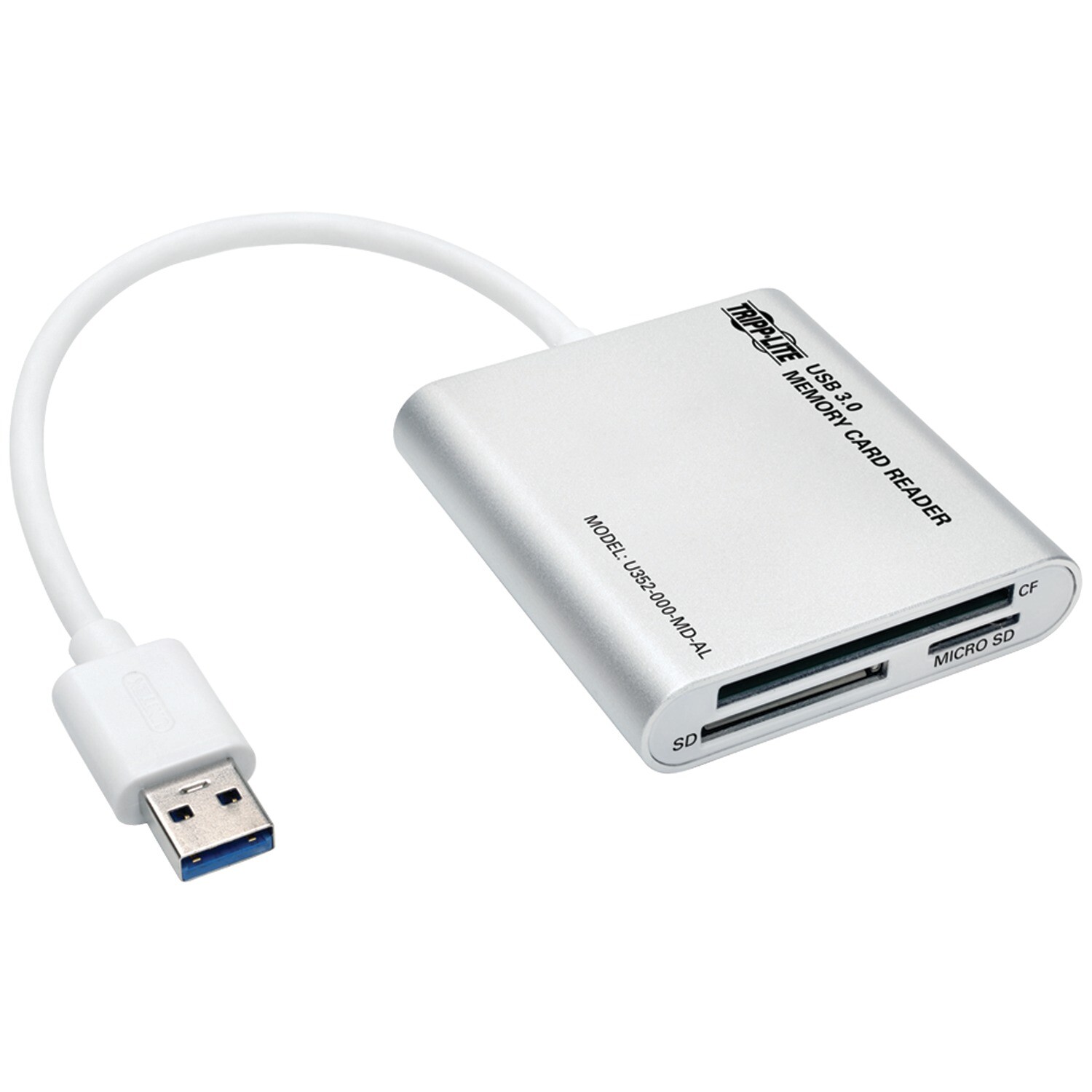 TRIPP LITE U352-000-MD-AL USB 3.0 Memory Card Reader/Writer, Aluminum Case