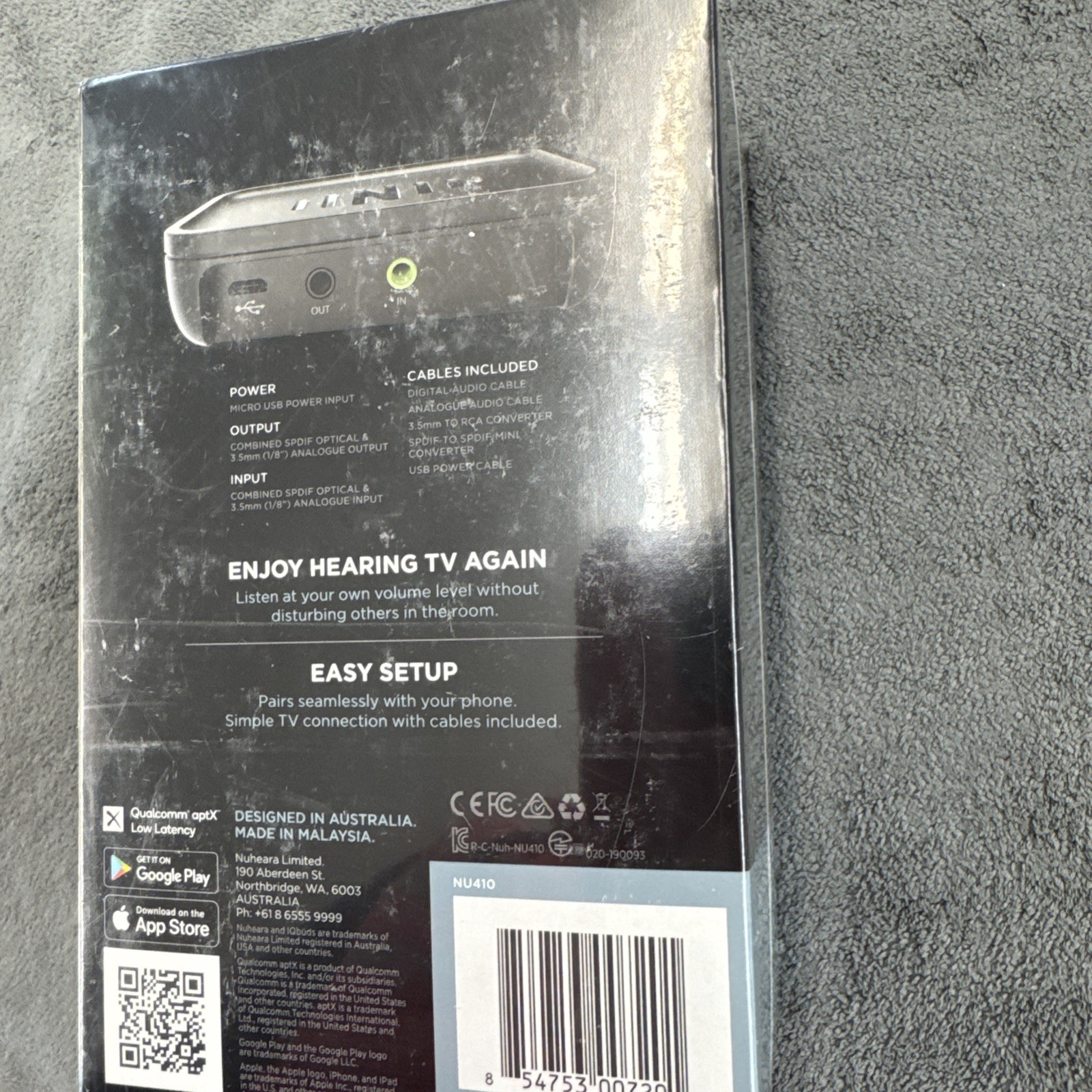 Nuheara IQstream TV (Compatibable only with IQbuds 2 MAX Earbuds)