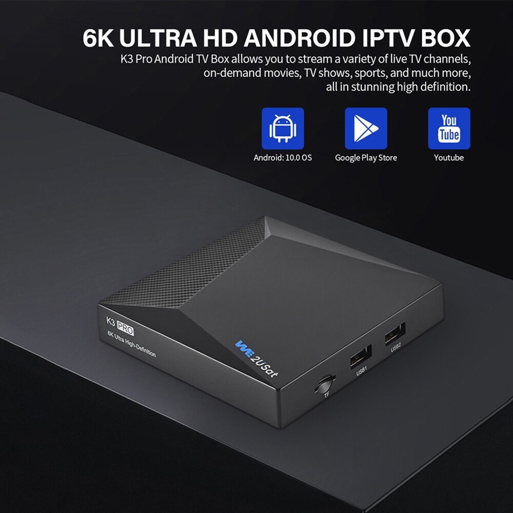 K3 PRO 6K Super Clear Smart TV Box WiFi6 Free TV Player Bluetooth Voice Assit US