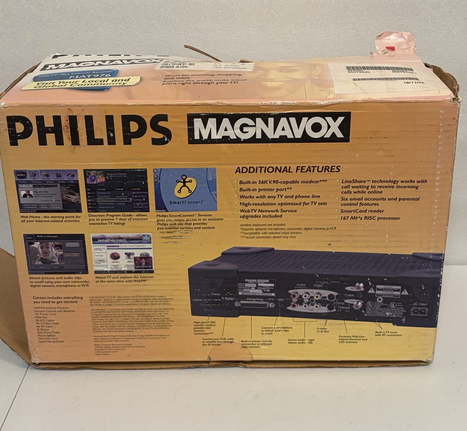 VTG Philips Magnavox WebTV Receiver MAT976A101 Complete Remote Keyboard WebEye