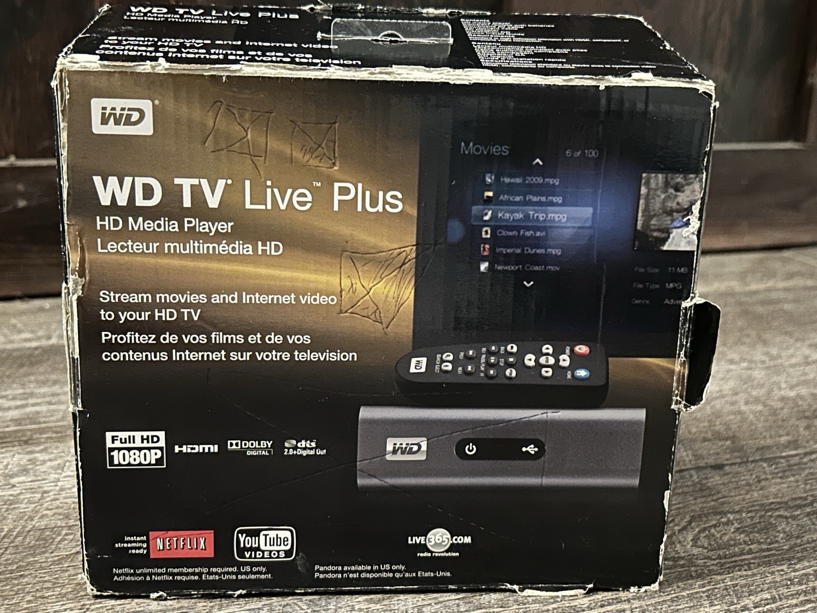 Tested WD TV Live Plus 1080p HD Media Player w/ 2 Remotes HDMI Ethernet