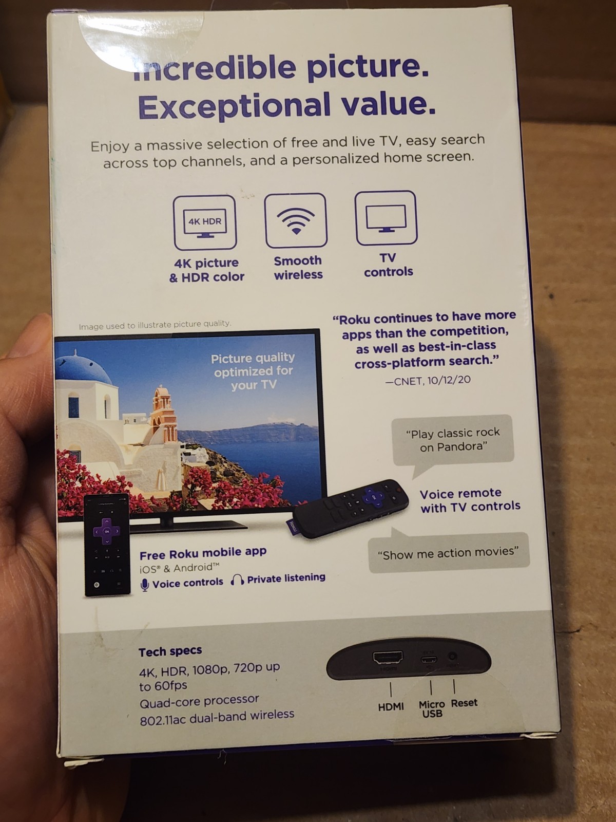 Roku Express 4K+ Streaming Media Player HD/4K/HDR Voice Remote TV Control #3941R