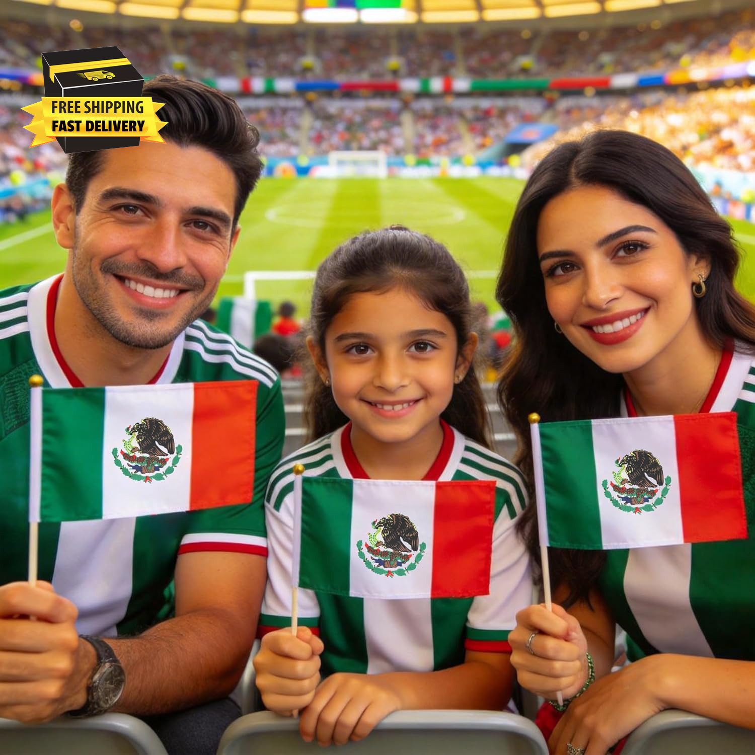 6PCS Hand-Held Small Mexico Flags for World Cup 2026【HD Printing】【Lightweight】【P
