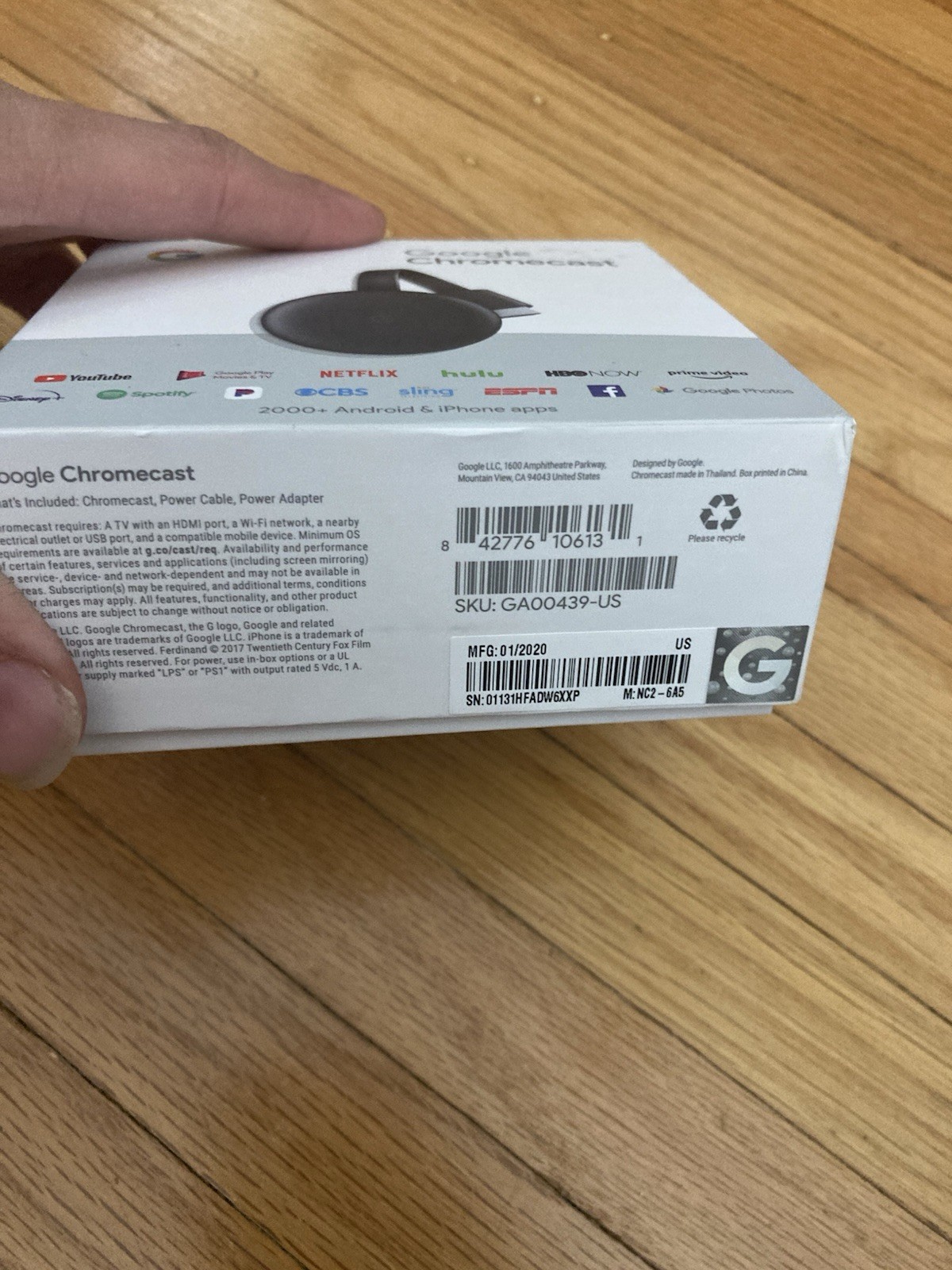 Google Chromecast 3rd Generation Charcoal Open Box