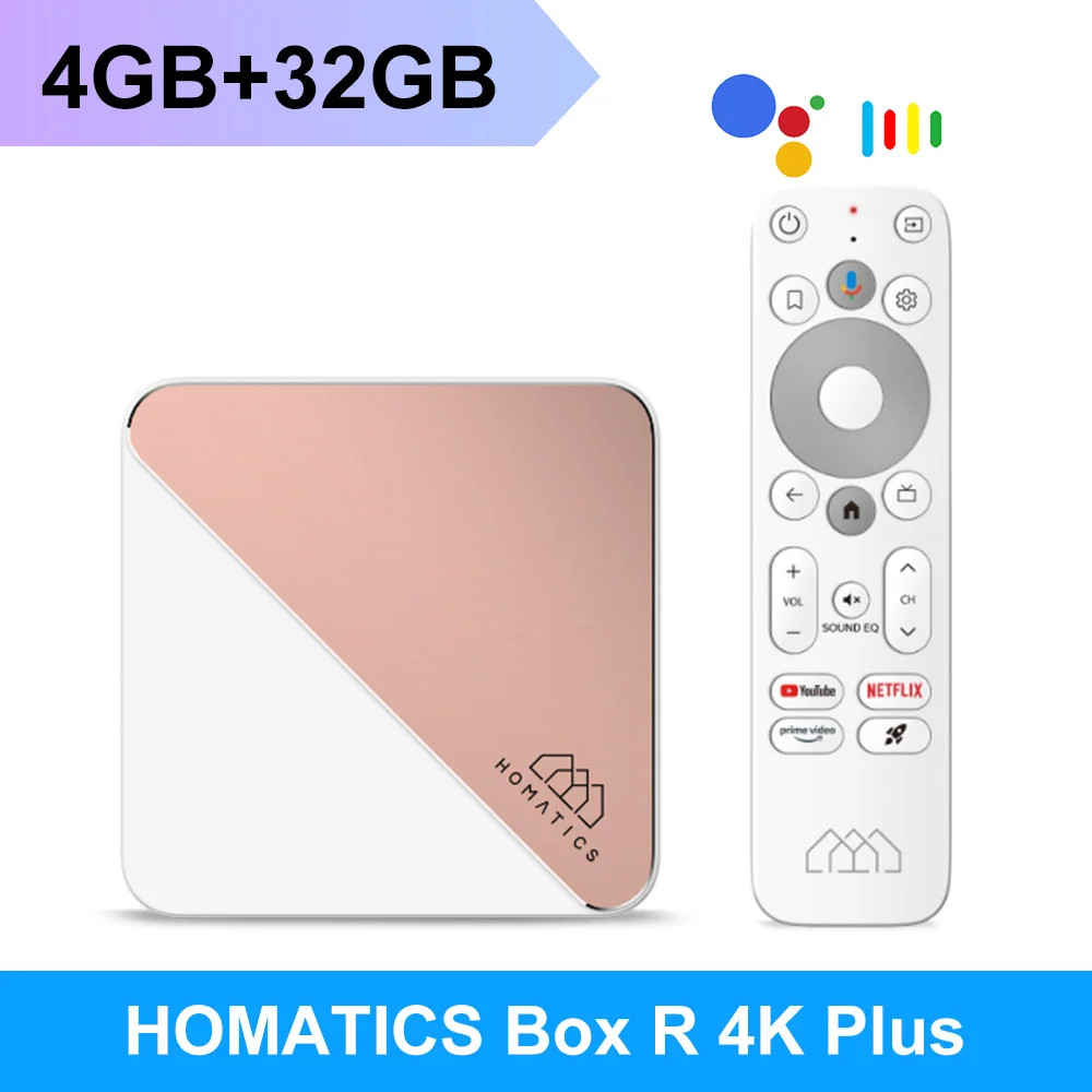 HOMATICS Box R 4K Plus TV Box AndroidTV 14 Netflix Certified Google Amlogic S9