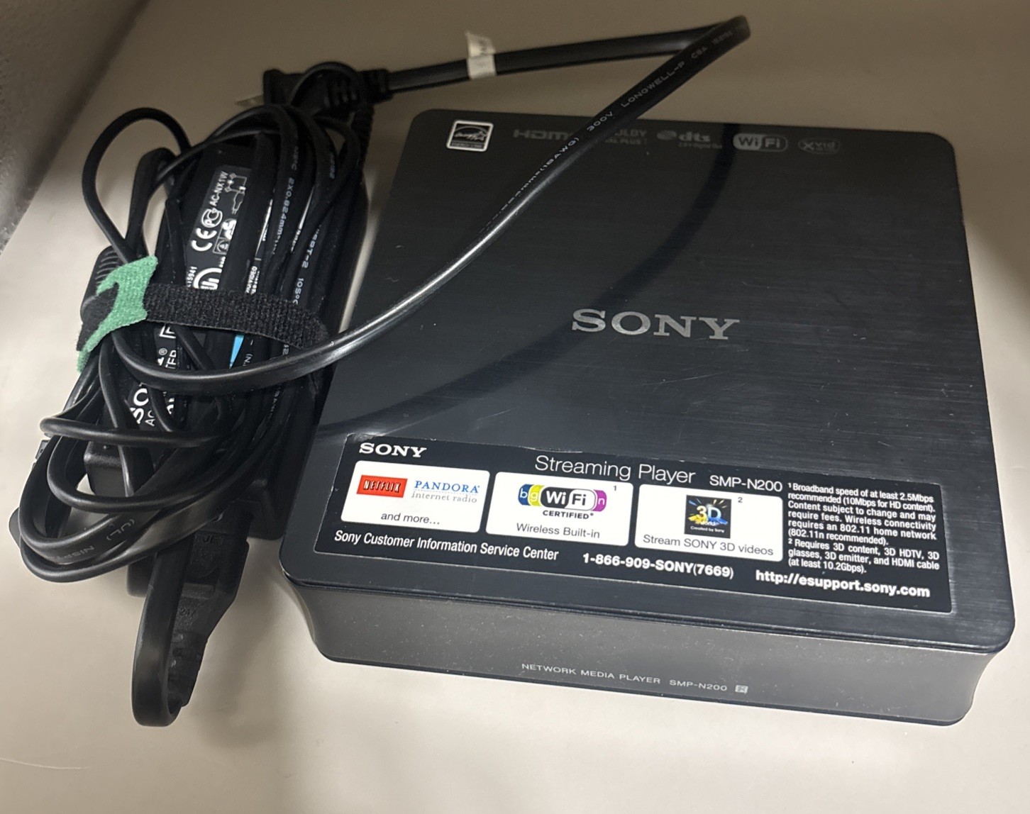Sony SMP-N200 Network Media Player / Power Adapter / No Remote