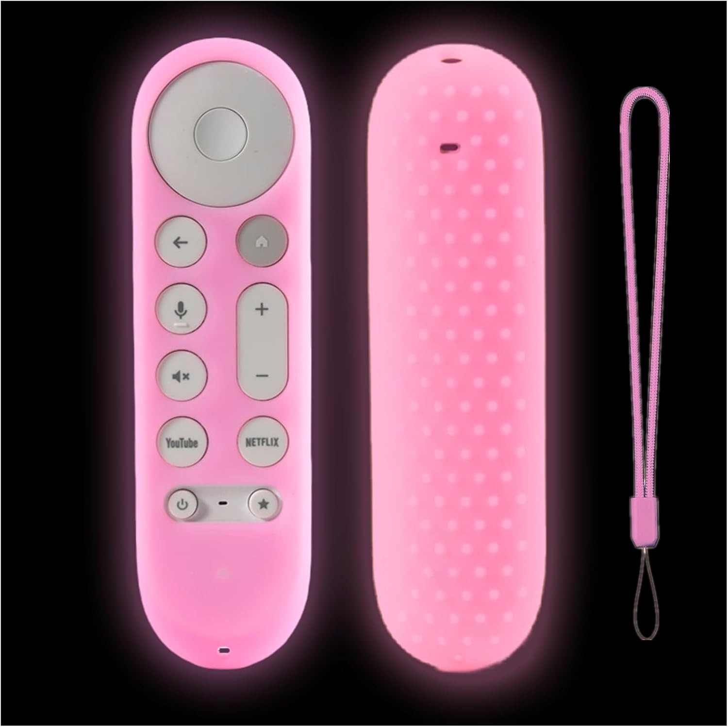 Glow Pink Google TV Chromecast 4K 2024 Remote Case Glow in Dark