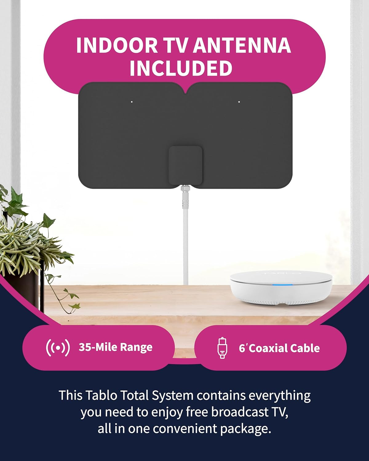 Tablo 4th Gen 2-Tuner OTA DVR + TV Antenna | Watch & 2-Tuner DVR + Antenna
