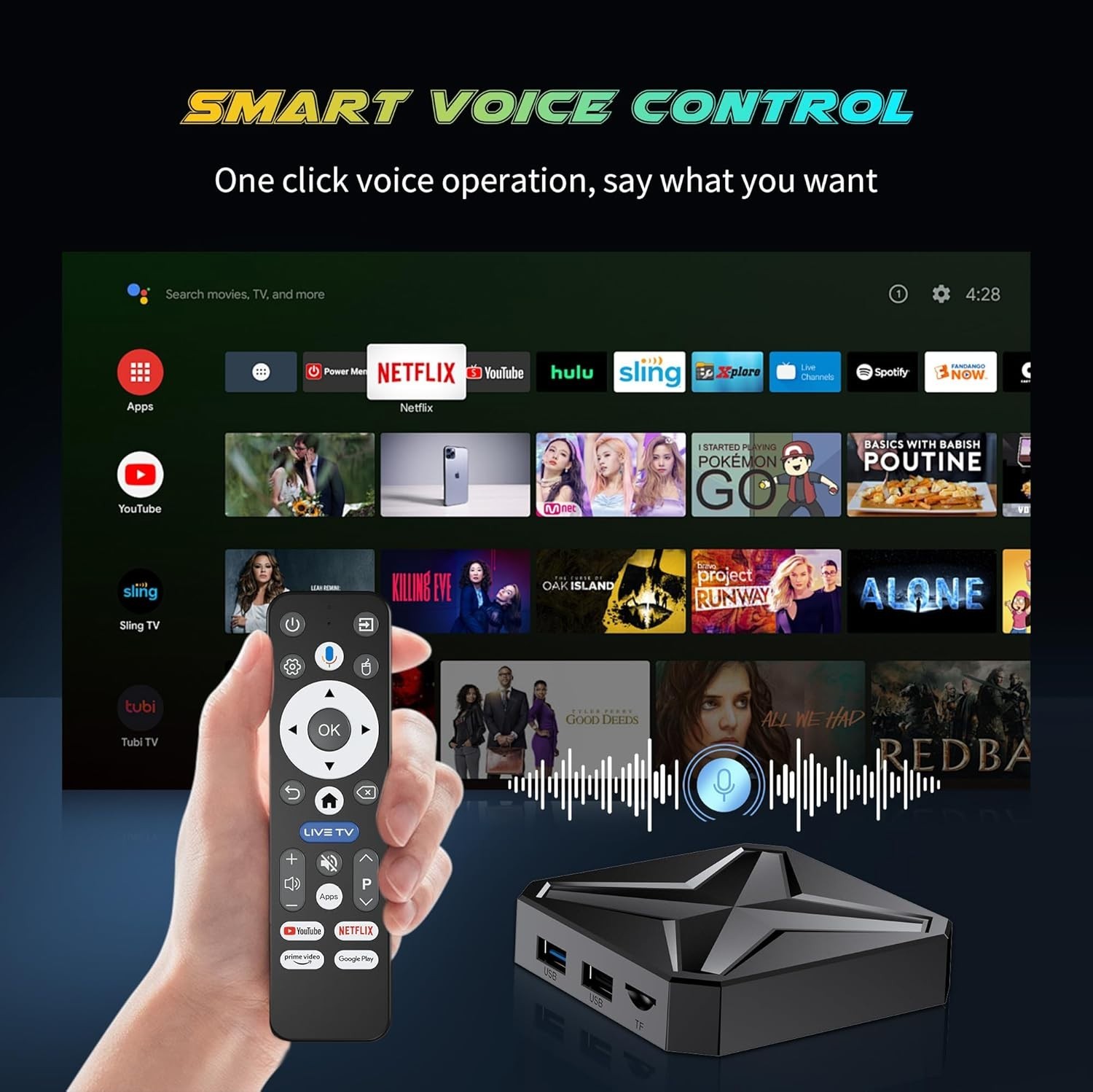 Android 14 TV Box 8K Ultra HD with 2GB RAM 16GB ROM WiFi 6 Bluetooth 5.4