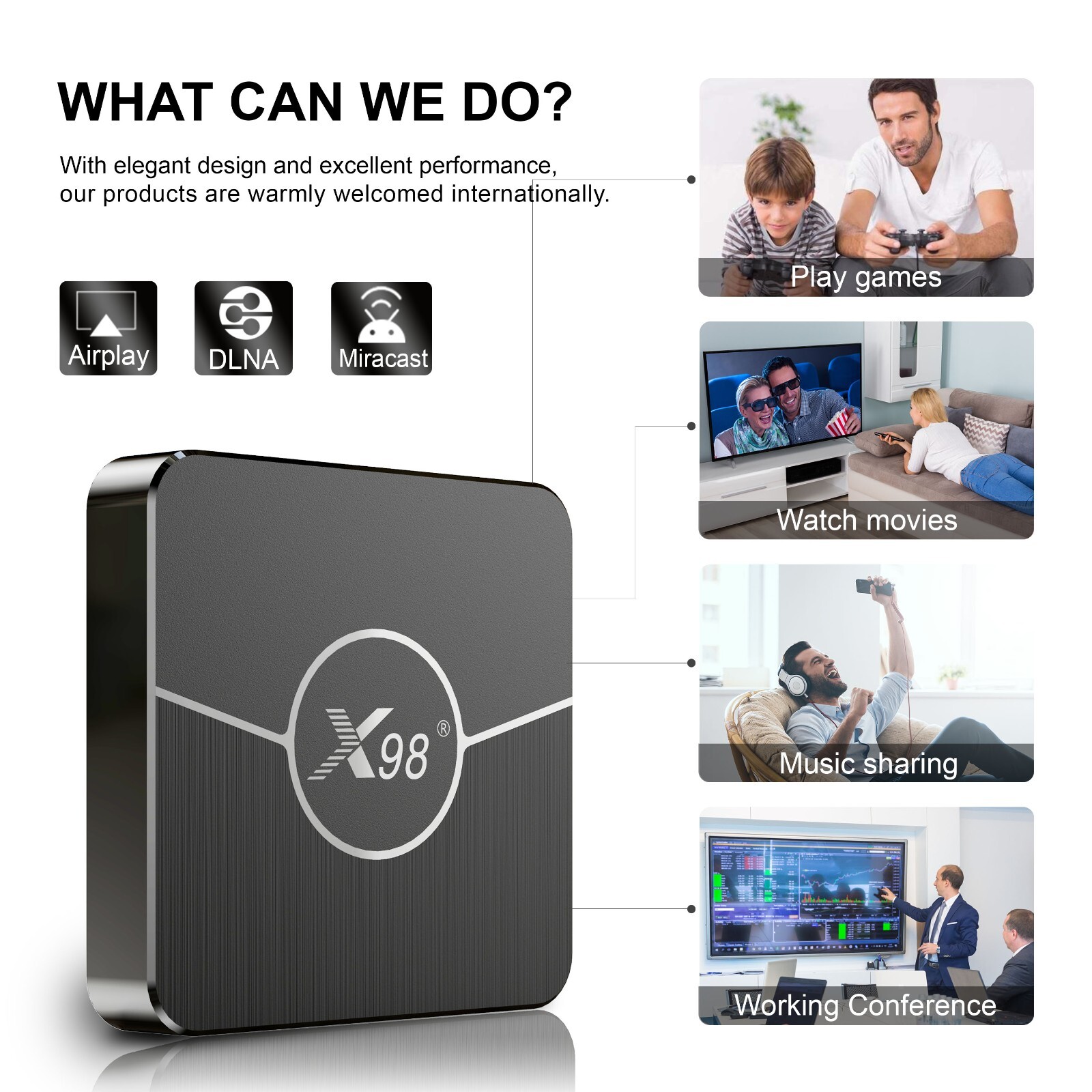 X98 Plus Android 11 TV Box Amlogic S905W2 AV1 2.4G/5G Dual Wifi BT5.0 Player