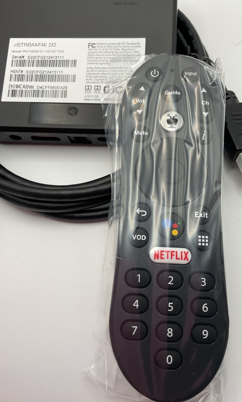 Tivo eStream 4K 2X2 Android Media Streaming Box Model IPA1114HDW
