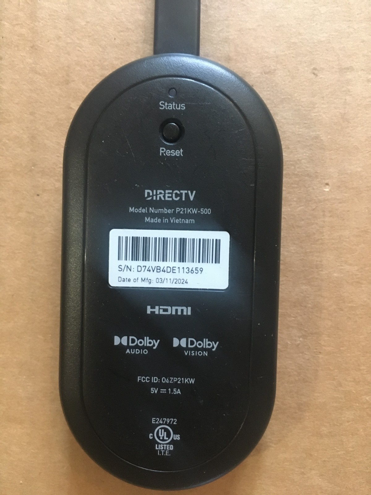 DIRECTV Gemini Air Streaming Device 4K Model P21KW-500
