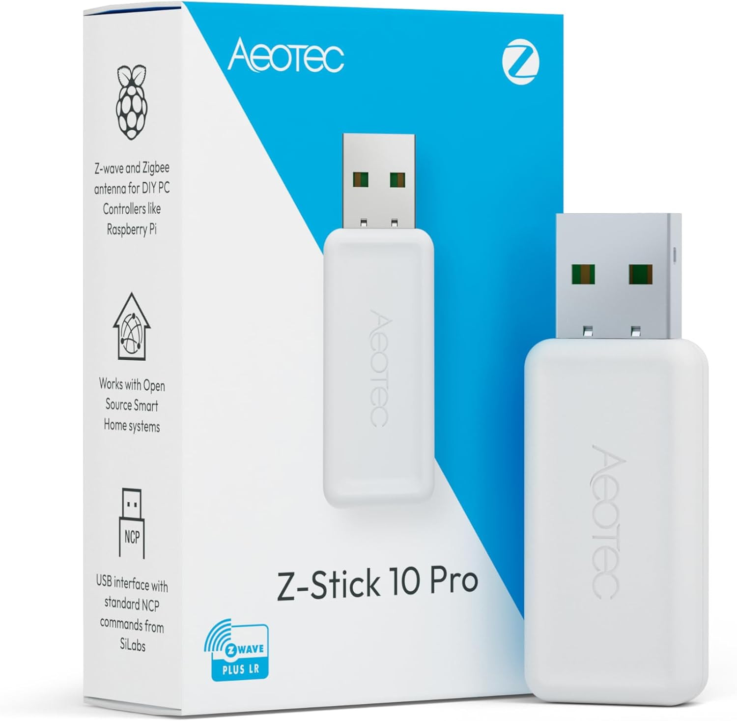Z-Stick 10 Pro – Zigbee 3.0 & Z-Wave 800 Series USB Adapter – Works with Homeass