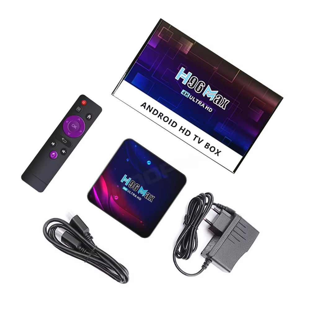 H96 MAX Rockchip RK3318 Smart TV Box Android 11 4G 64GB Support AV1 Wifi BT TVBO