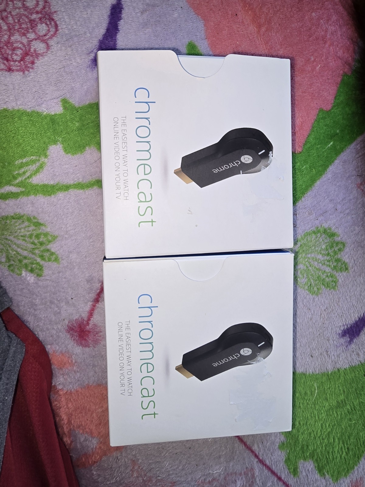 Lot of 2 Google Chromecast 1s Generation Media Streamer Black Cased NIB Open Box