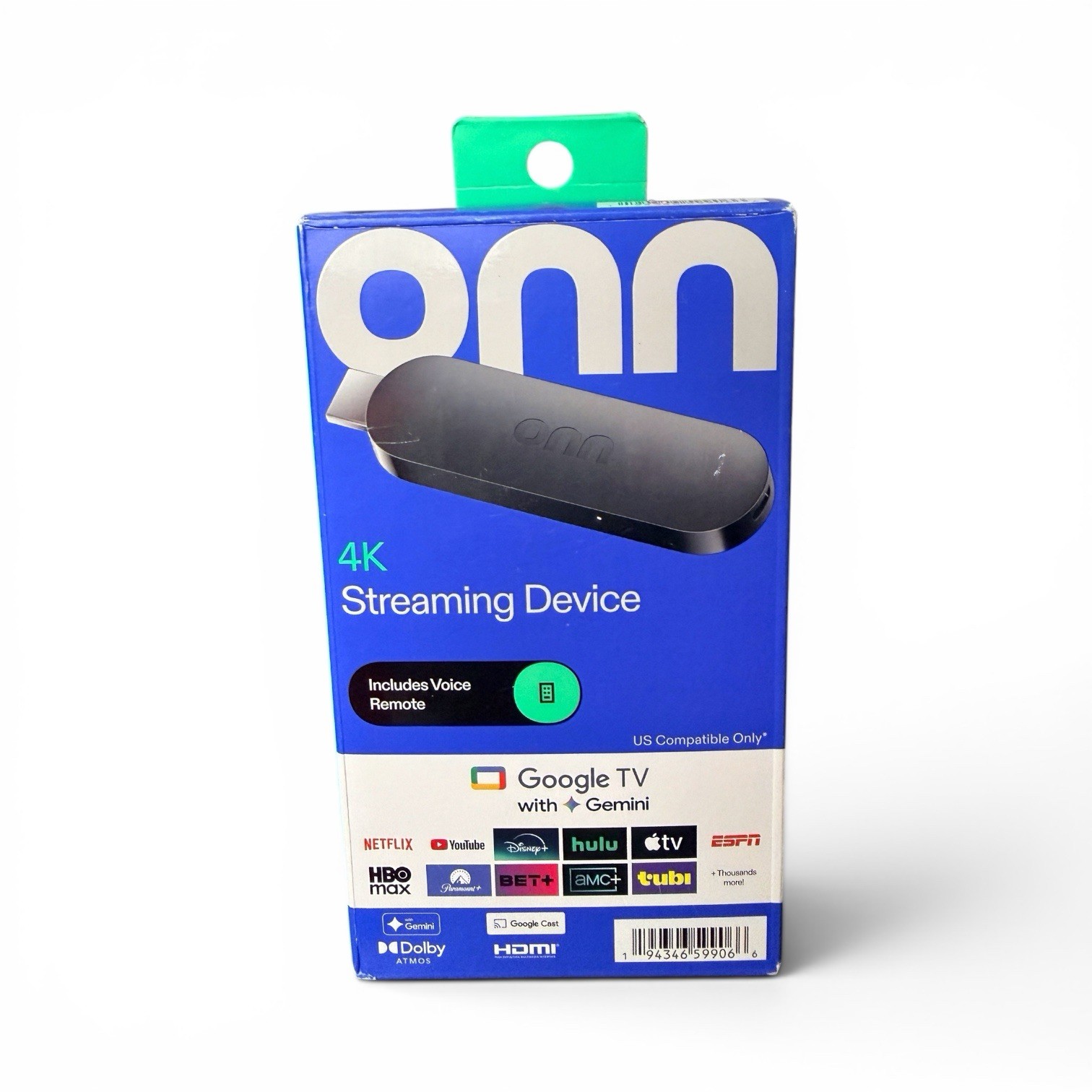 onn Google TV 4K Streaming Device w/ Voice Remote 4K UHD (2026 Version) New