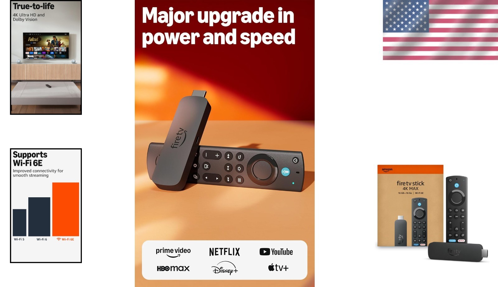 4K Max Streaming Device Fire TV Stick Ultra HD Dolby Atmos Wi-Fi 6E