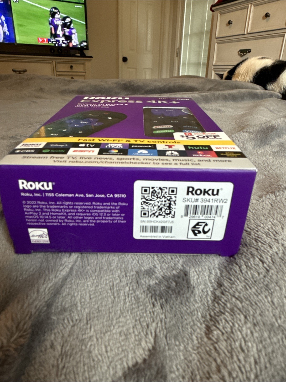 Roku Express 4K+ Streaming Media Player – 4K HDR HD TV Device New Open Box