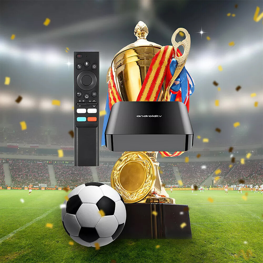 TV98 PLUS Android 14.0 Smart TV Box Quad Core 4K UHD WiFi 5G BT5.0 Media Player