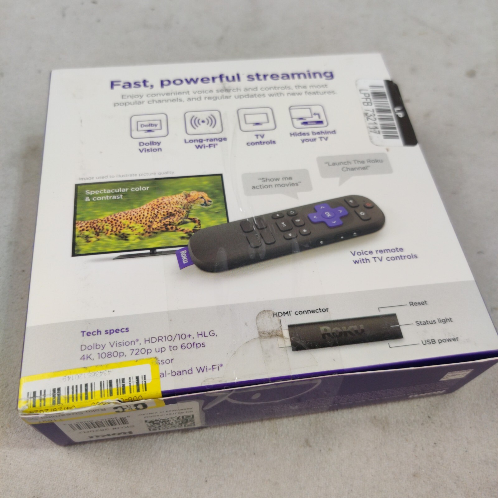 Roku Streaming Stick 4K/HDR/Dolby Vision Streaming Device with Roku Voice Remote