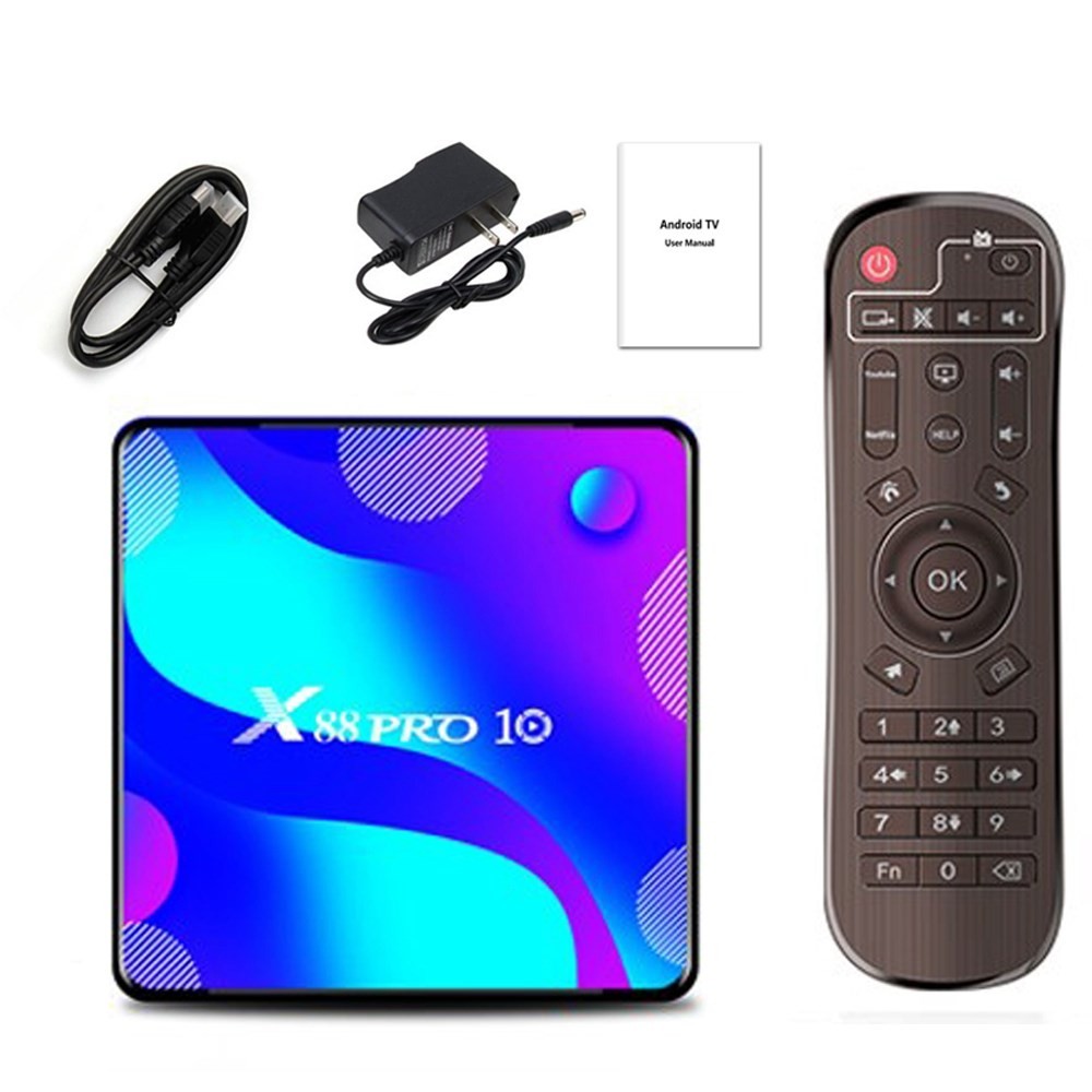 X88 Pro 10 Android 11.0 Smart Tv Box Quad-Core Uhd 4K Media Player 2.4G/5G Wifi
