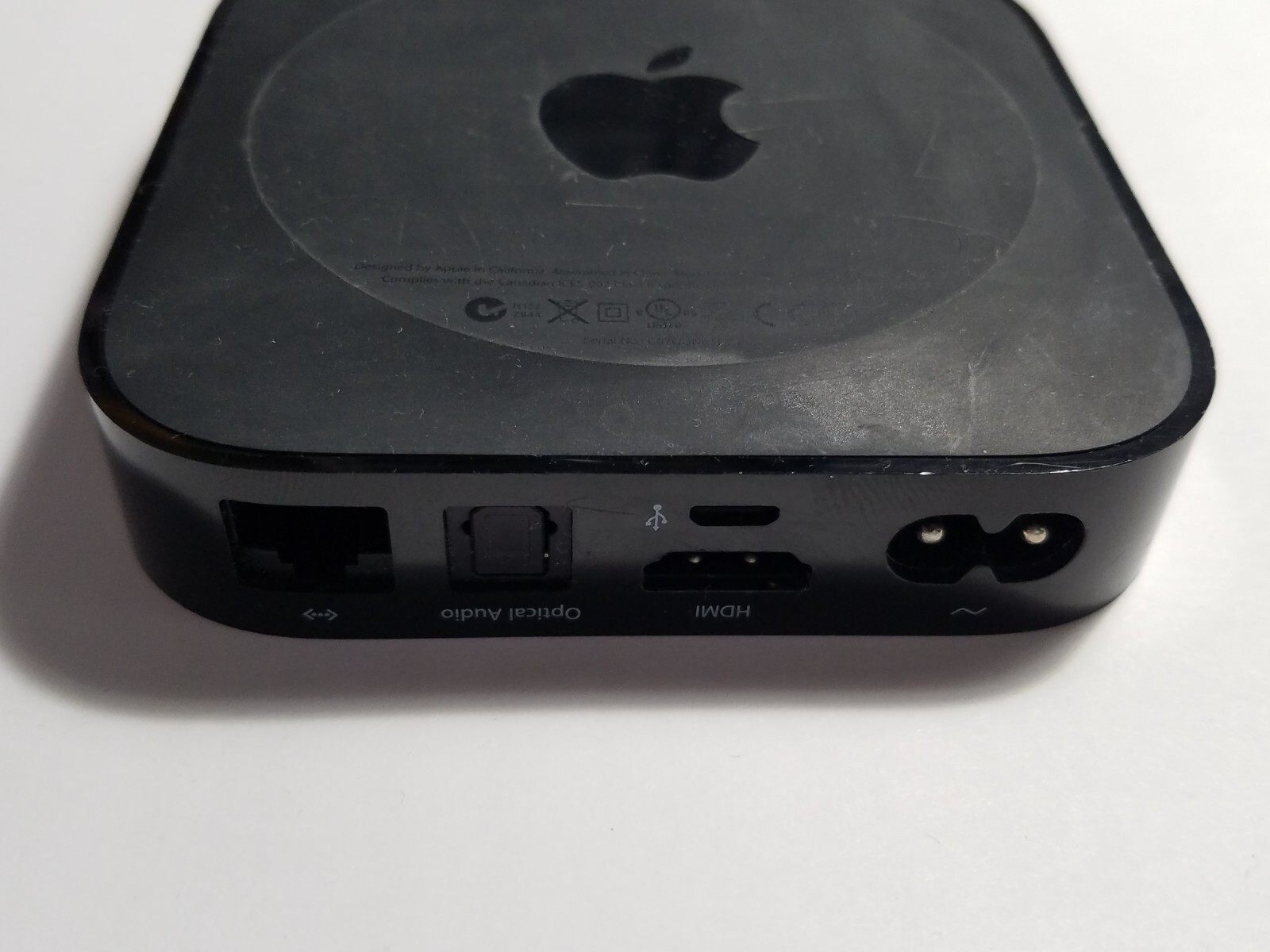 Black Apple TV A1378 2nd Gen HD Media Streamer HDMI Micro USB Ethernet Device
