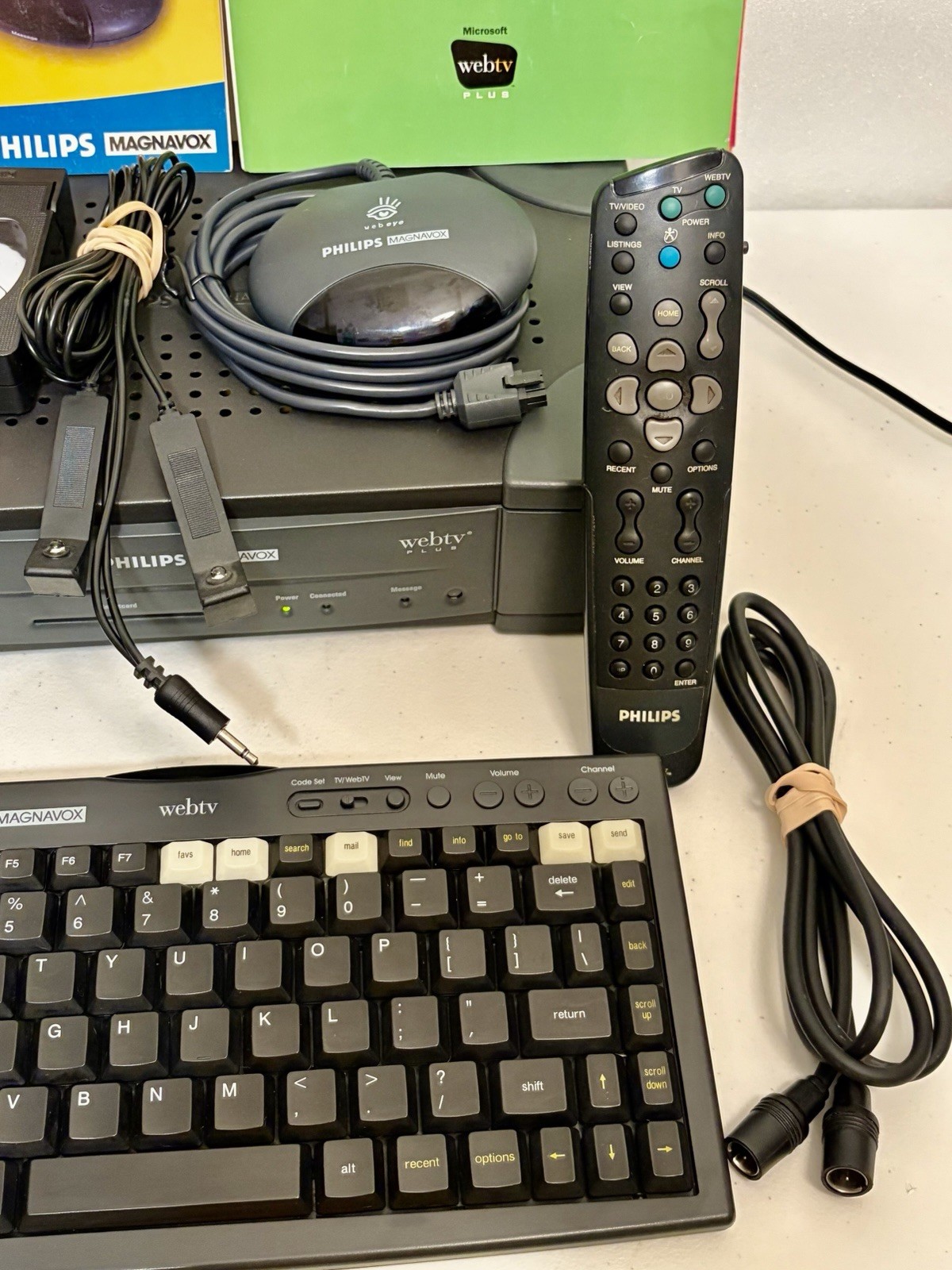 VTG Philips Magnavox WebTV Receiver MAT976A101 Complete Remote Keyboard WebEye