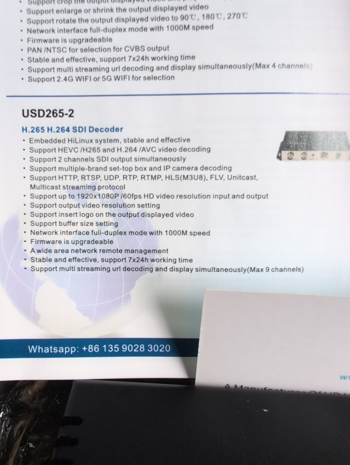 URAYTech 4K H.265 H.264 HD SDI Video Decoder Streaming UHAD265-1-4K