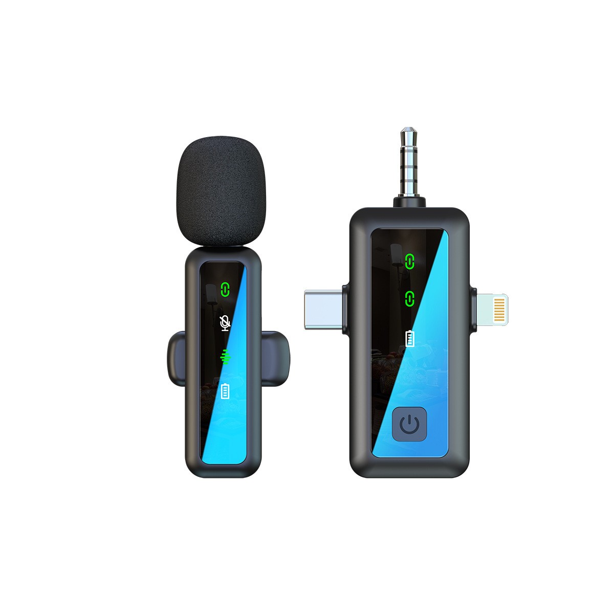 Wireless Lapel Microphone for Outdoor Computer Live Streaming Noise Reduction Un