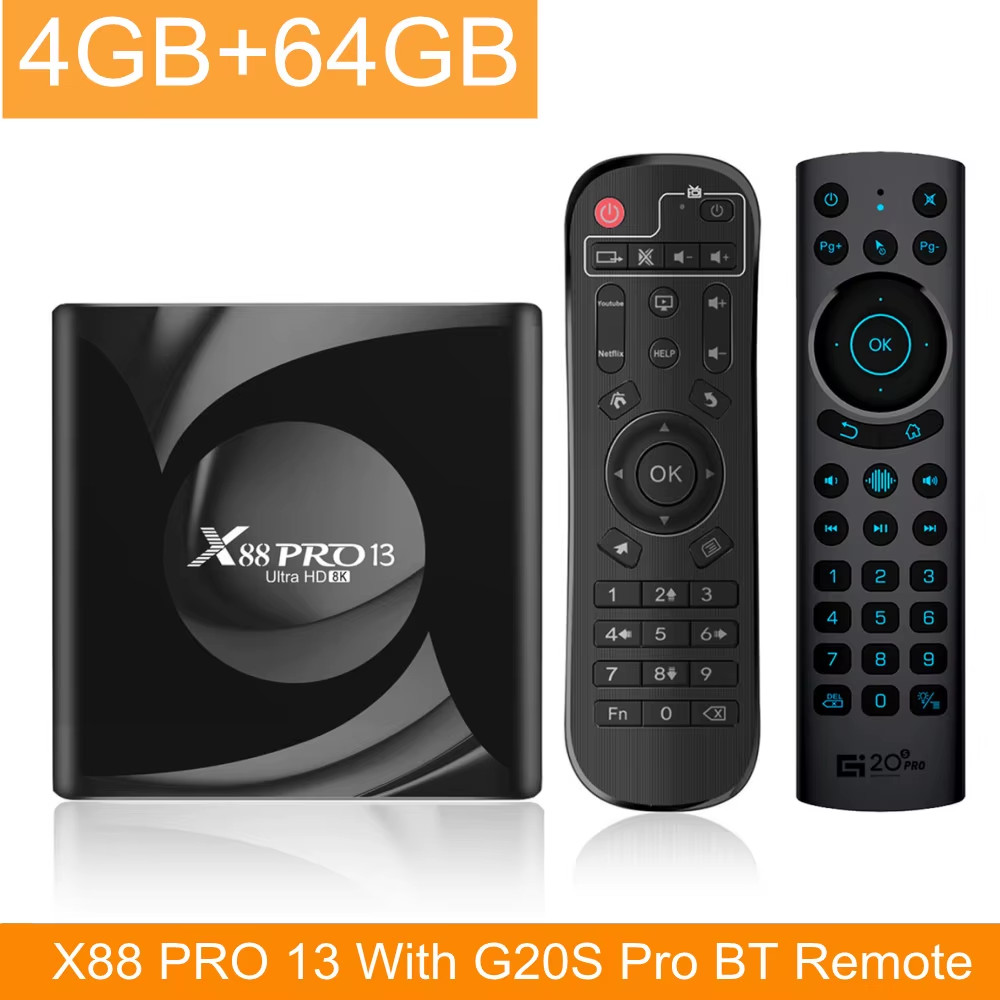 X88 PRO 13 TV Box Android 13 RK3528 4GB 64GB 8K HD Smart TVBox WIFI6 BT5 OTA Upg