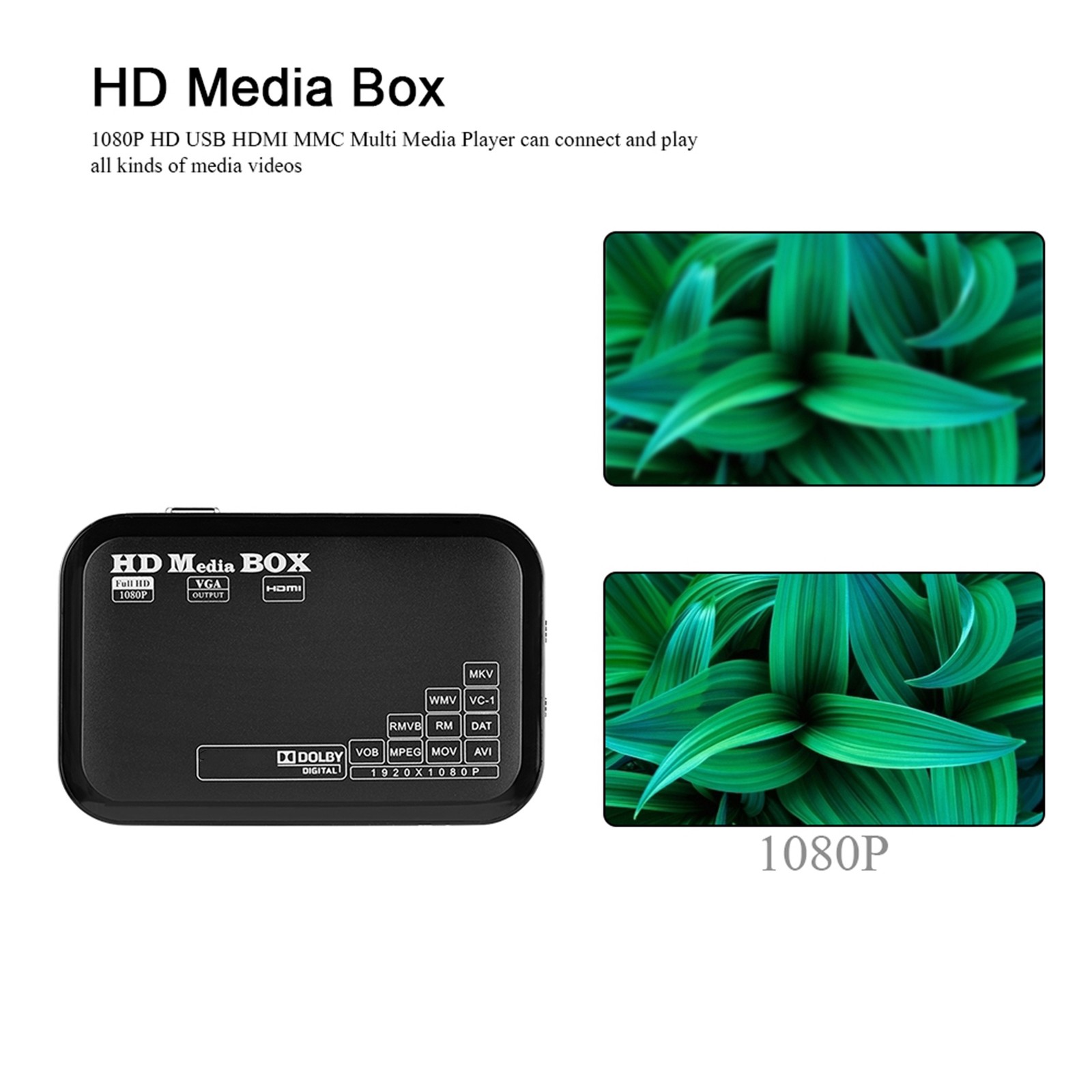 Mini HD 1080P Media Player Box Compact Design For Movies