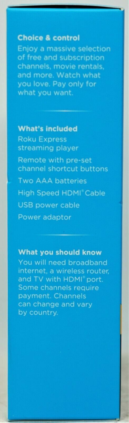 Roku Express HD 3930RW Streaming Media TV Live News Sports Music Streamer New