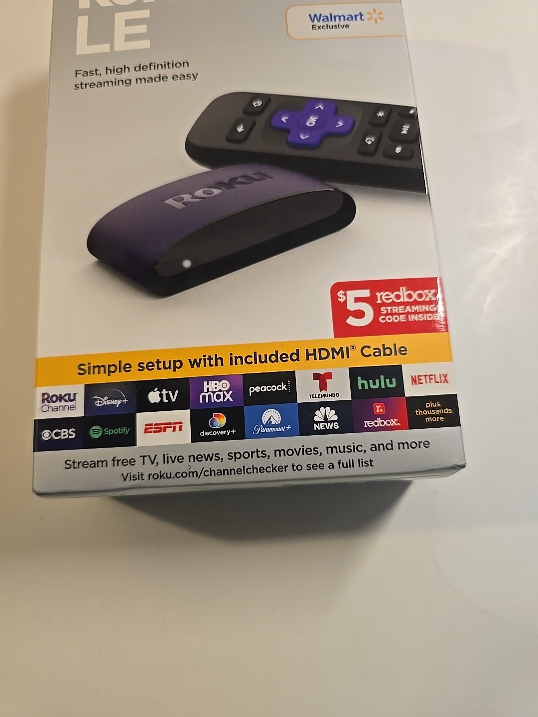 Roku le HD Streaming Media Player Wi-Fi Enabled High-Speed HDMI Cable NIB Sealed