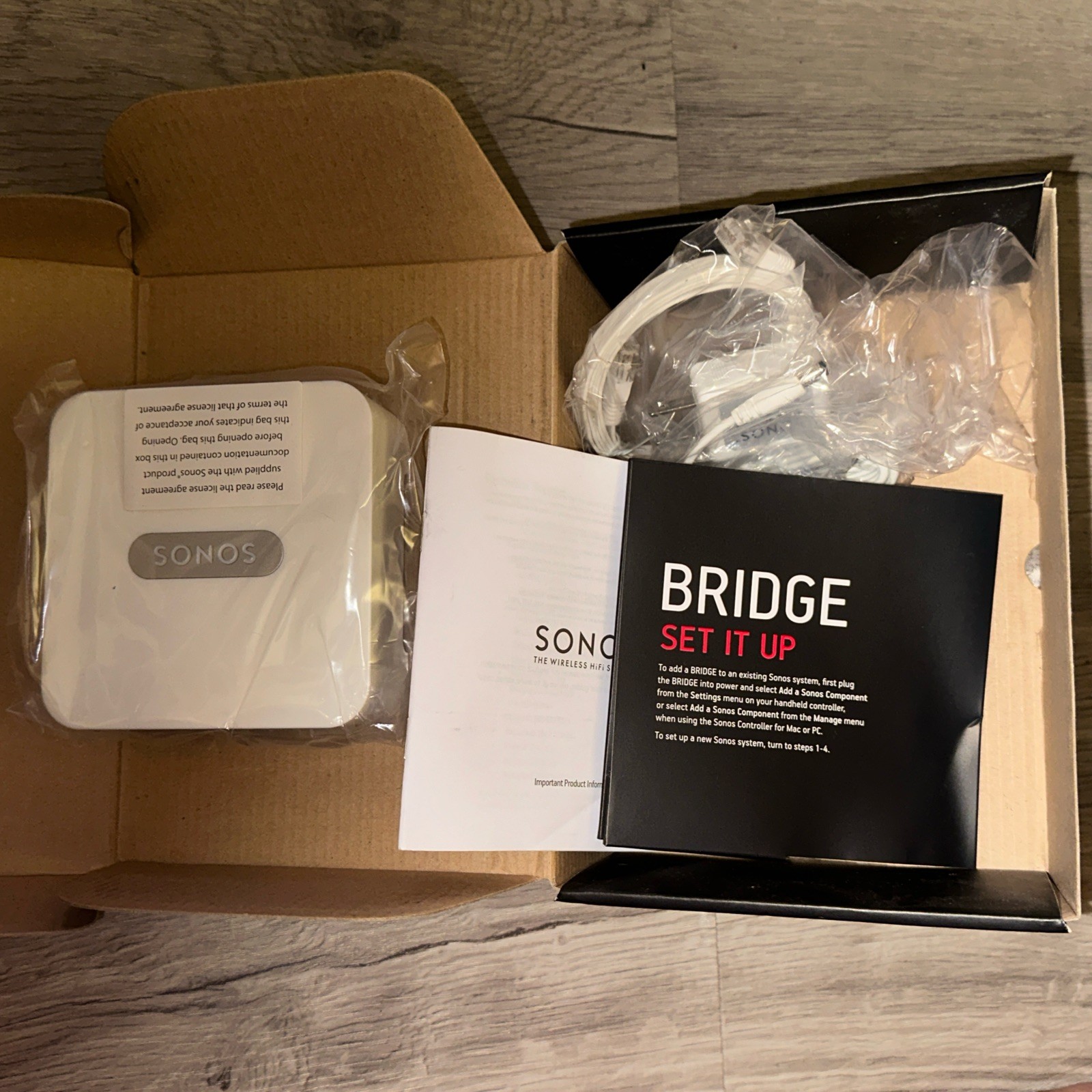 SONOS BRIDGE WIRELESS HIFI SYSTEM OPEN BOX Sealed Never Used!!