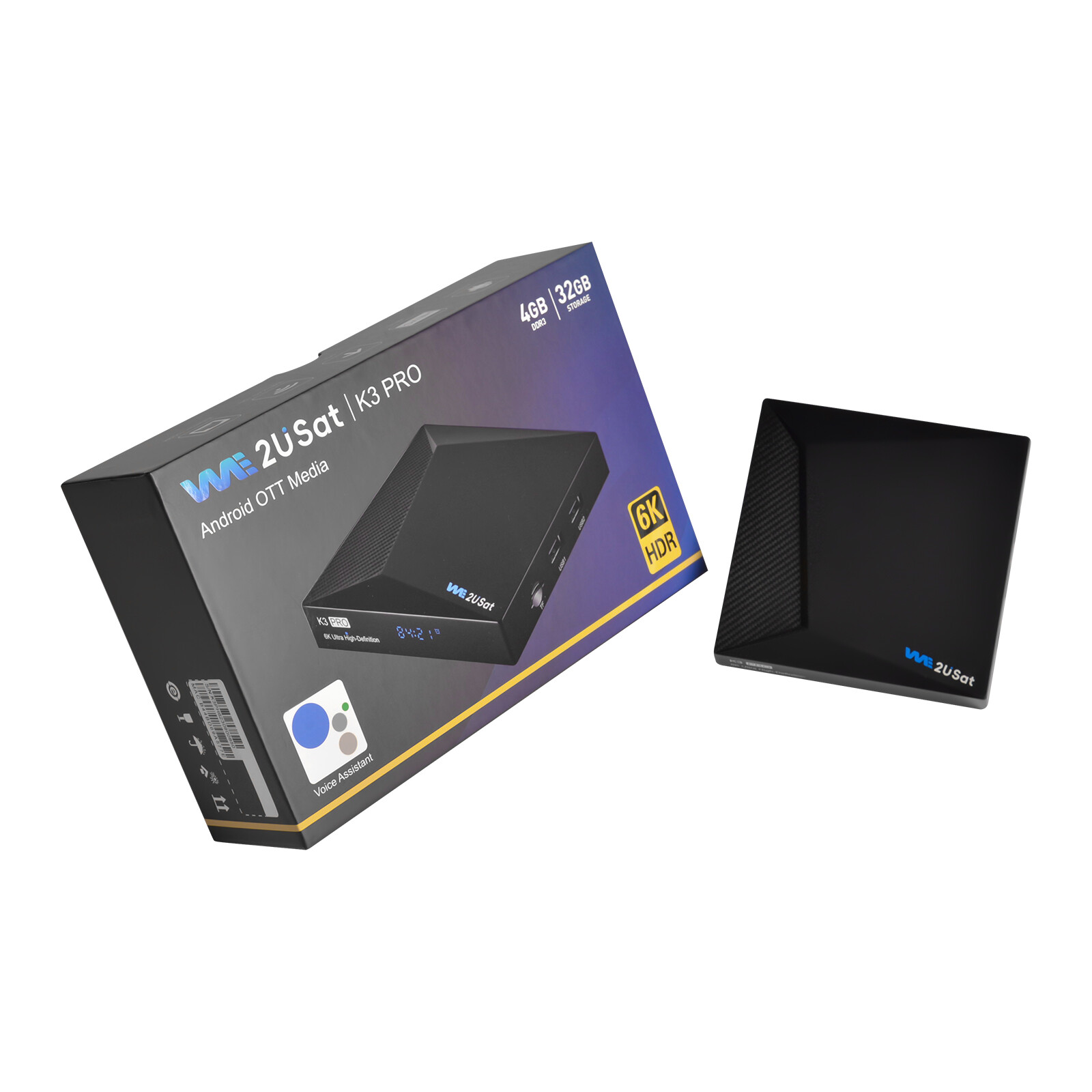 2USAT K3 PRO Super Clear Android Smart TV Box 6K Ultra HD Voice Control WiFi 6