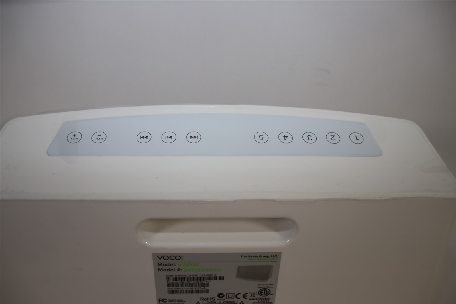 VOCO V-SPOT Voice Controlled Wireless Media Streamer System White UNUSED